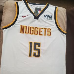 Jokic Nuggets White Jersey Stitched